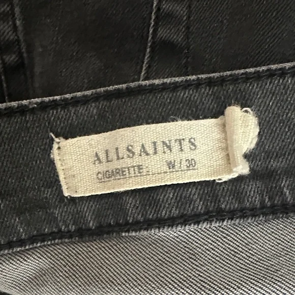 All Saints Dark Gray Slim Straight Jeans - Picture 3 of 4